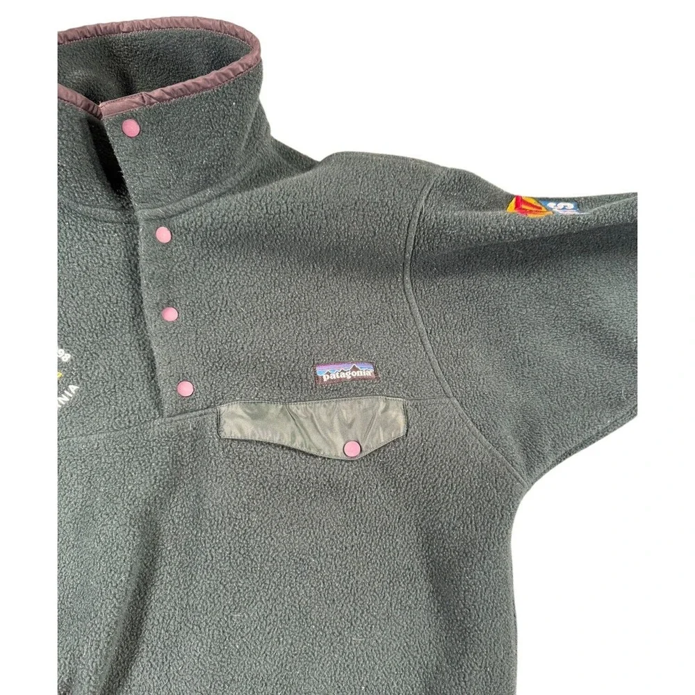 Vintage Patagonia Synchilla Snap Pullover Fleece Jacket Mens‎ Small Green Purple